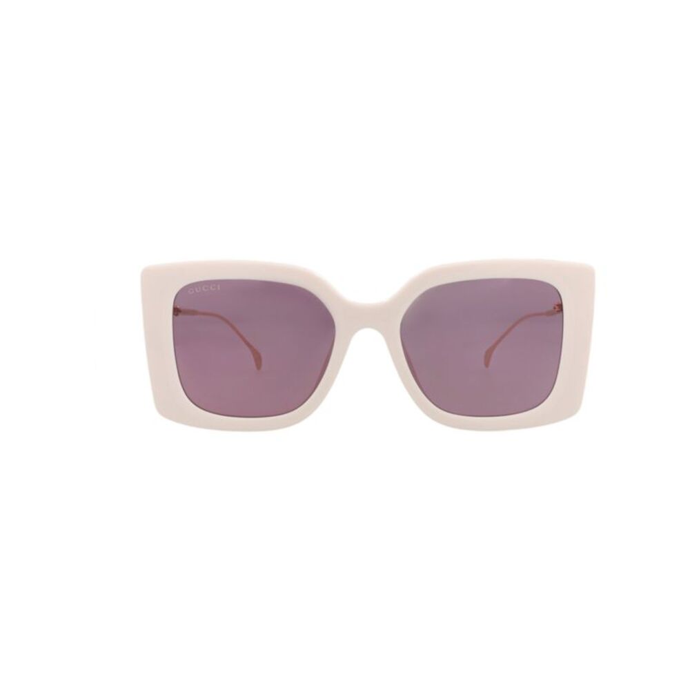 Gucci Square-Frame Injection Sunglasses Ivory Womens